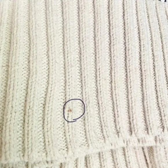 BR Honey Comb Mock Neck White Navy Sweater Cotton Wool blend Size S - Picture 8 of 9